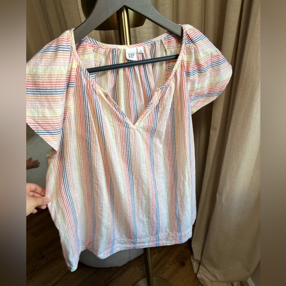 GAP Rainbow Striped blouse | Large - Picture 3 of 6